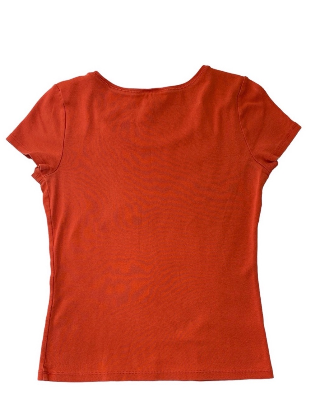 Ann Taylor Rust Red Scoop Neck Tee Size XS 100% Cotton Short Sleeve Top - Picture 3 of 8